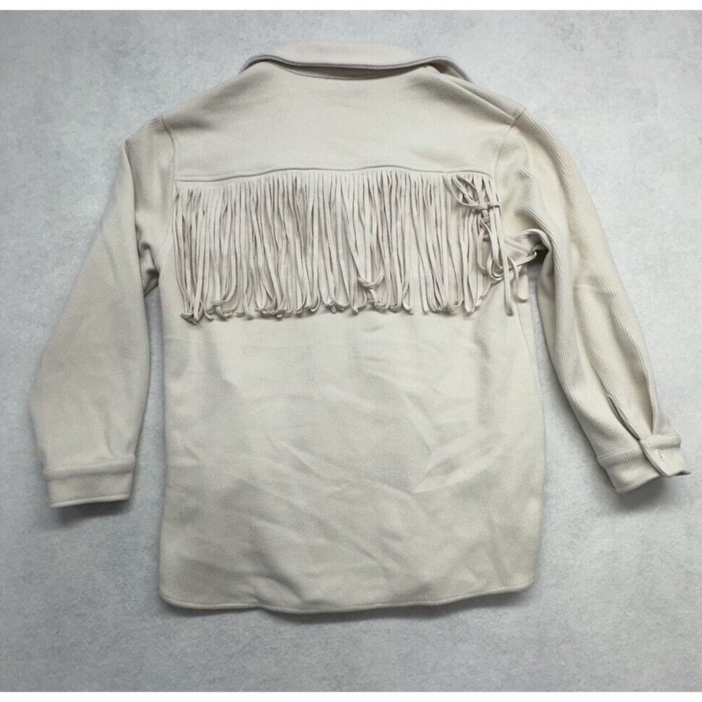 ALLIE ROSE Shacket Womens Small JACKET Cream Tassels Western Cowgirl Concert - Picture 7 of 10